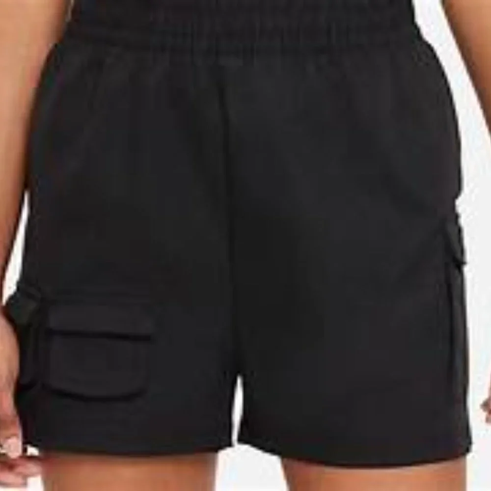 Women's Nike Sportswear Swoosh High Rise Cargo Shorts, Black - Medium - Picture 3 of 12